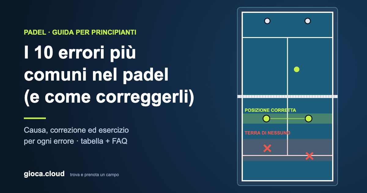 Gli errori più comuni dei principianti nel padel e come correggerli